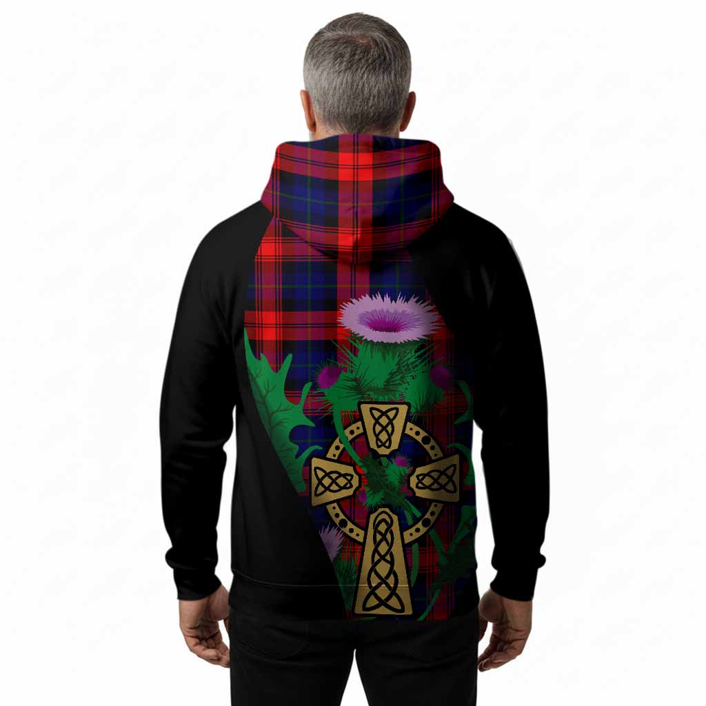 McLaughlin Tartan Crest Hoodie Celtic Cross Thistle Flowers
