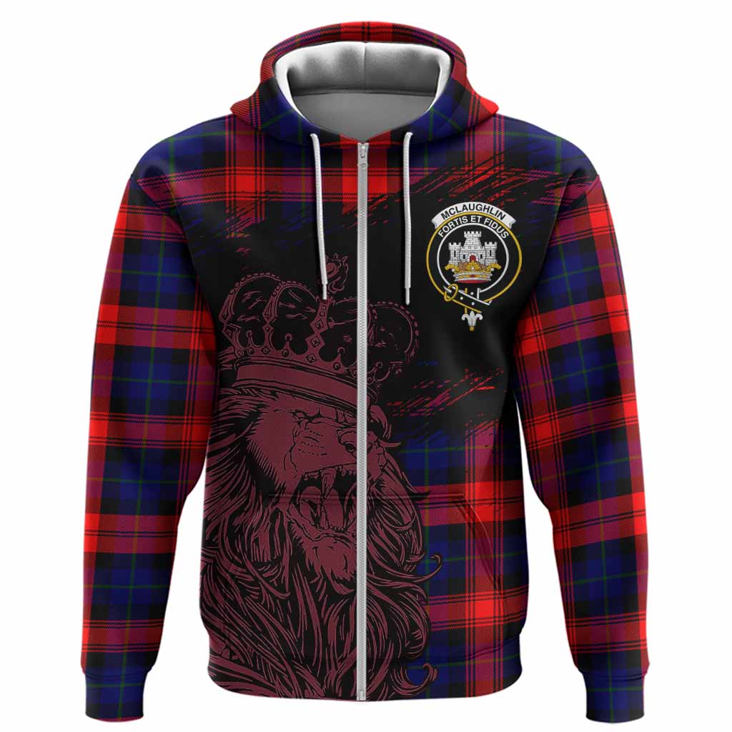 McLaughlin Tartan Crest Hoodie Crowned Lion Heritage Style