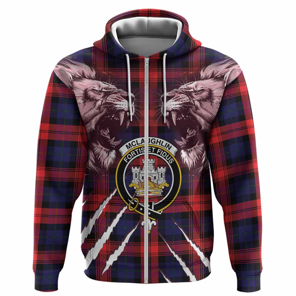 McLaughlin Tartan Crest Hoodie Ferocious Lion Style