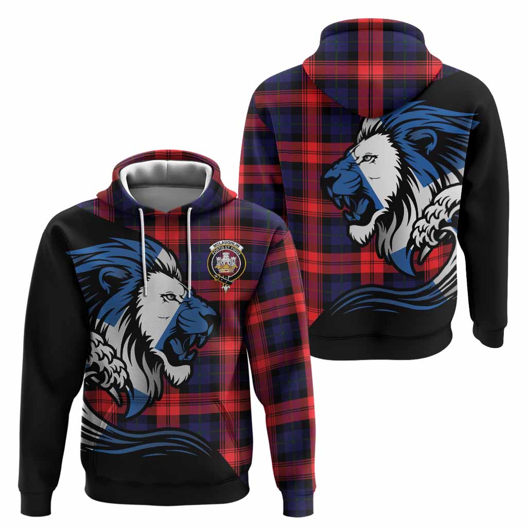 McLaughlin Tartan Crest Hoodie Scottish Golden Lions Wave Flow