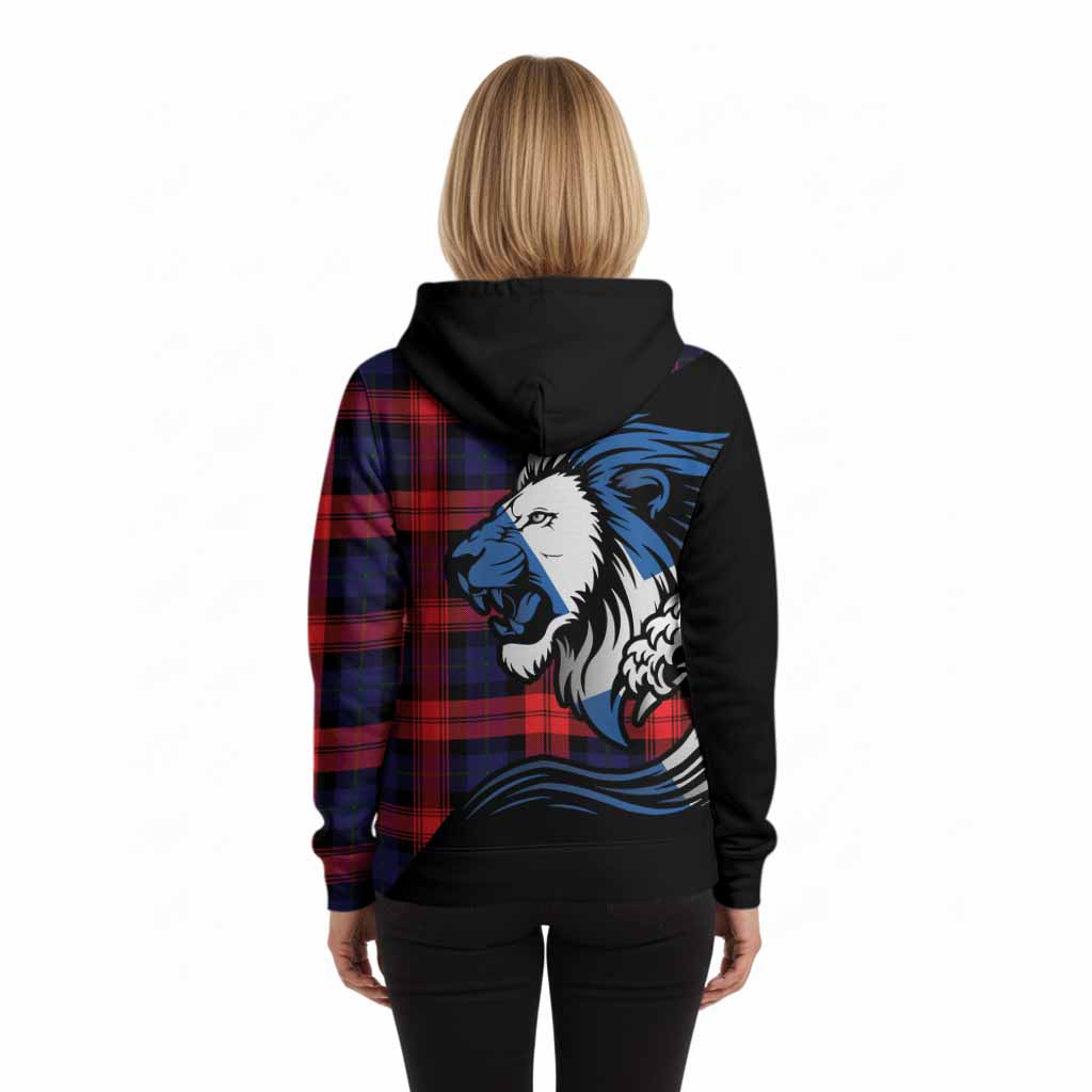 McLaughlin Tartan Crest Hoodie Scottish Golden Lions Wave Flow