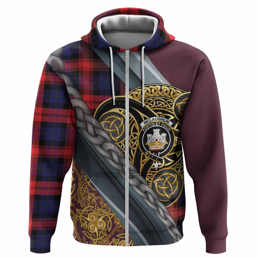 McLaughlin Tartan Crest Hoodie Scottish Triskele Celtic