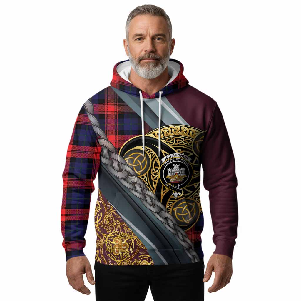 McLaughlin Tartan Crest Hoodie Scottish Triskele Celtic
