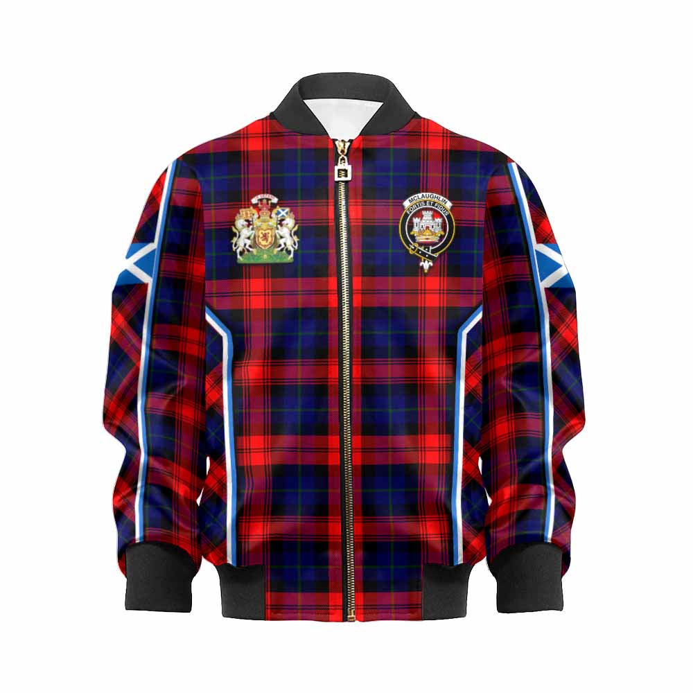 McLaughlin Tartan Crest Kid Bomber Jacket Scotland Coat of Arm Flag Style - Tartan Vibes Clothing