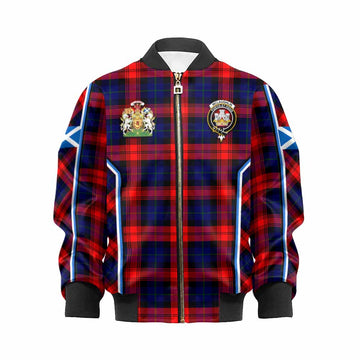 McLaughlin Tartan Crest Kid Bomber Jacket Scotland Coat of Arm Flag Style