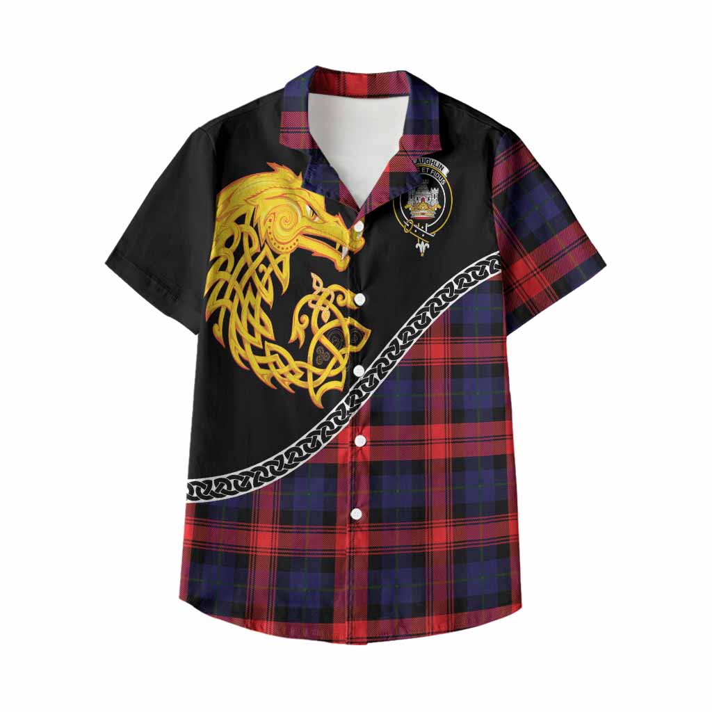 McLaughlin Tartan Crest Kid Hawaiian Shirt Legendary Dragon Knot Half Style