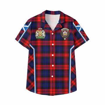 Mclaughlin Tartan Crest Kid Hawaiian Shirt Scotland Coat of Arm Flag Style