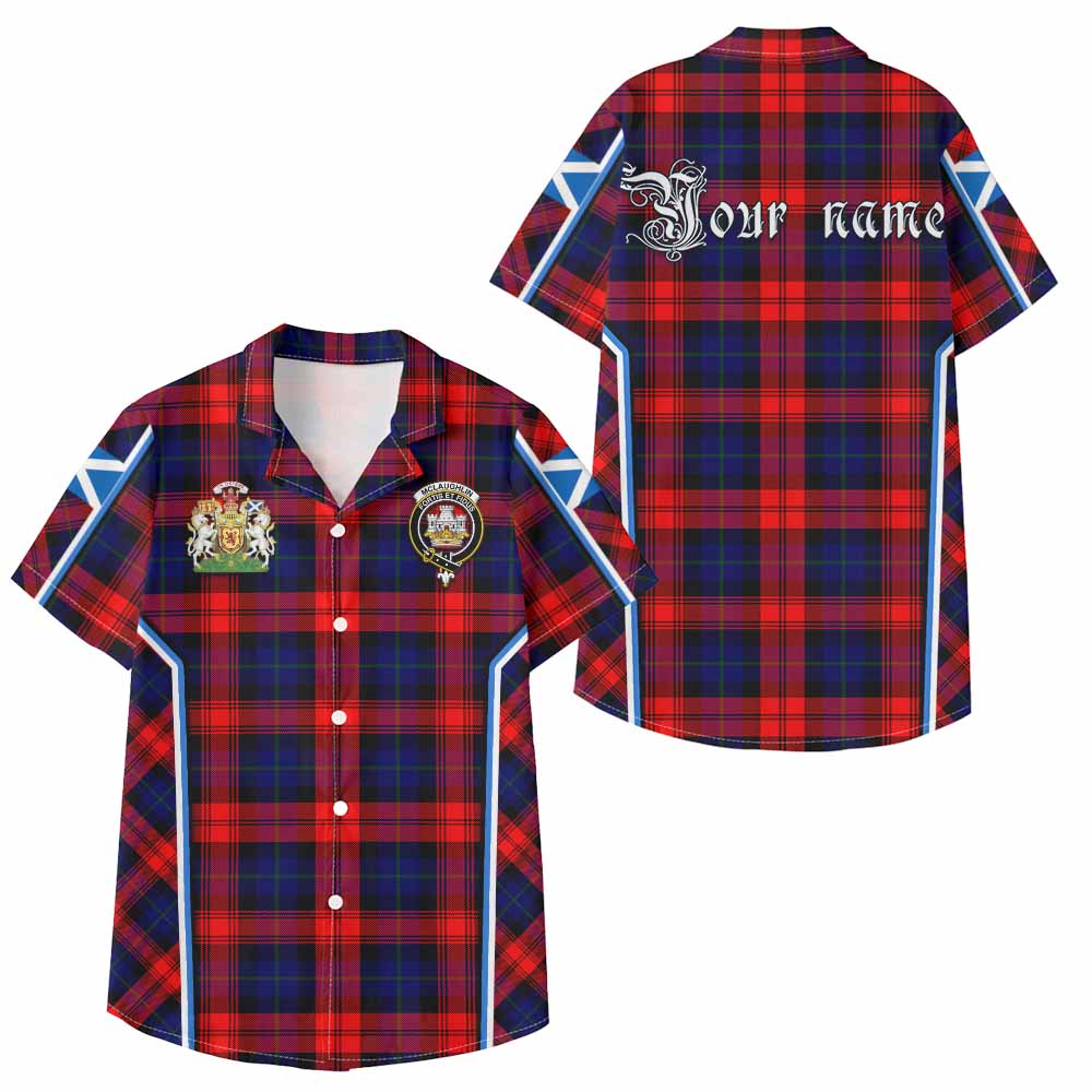 Mclaughlin Tartan Crest Kid Hawaiian Shirt Scotland Coat of Arm Flag Style - Tartan Vibes Clothing
