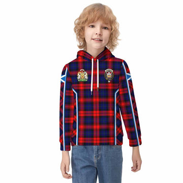 Mclaughlin Tartan Crest Kid Hoodie Scotland Coat of Arm Flag Style