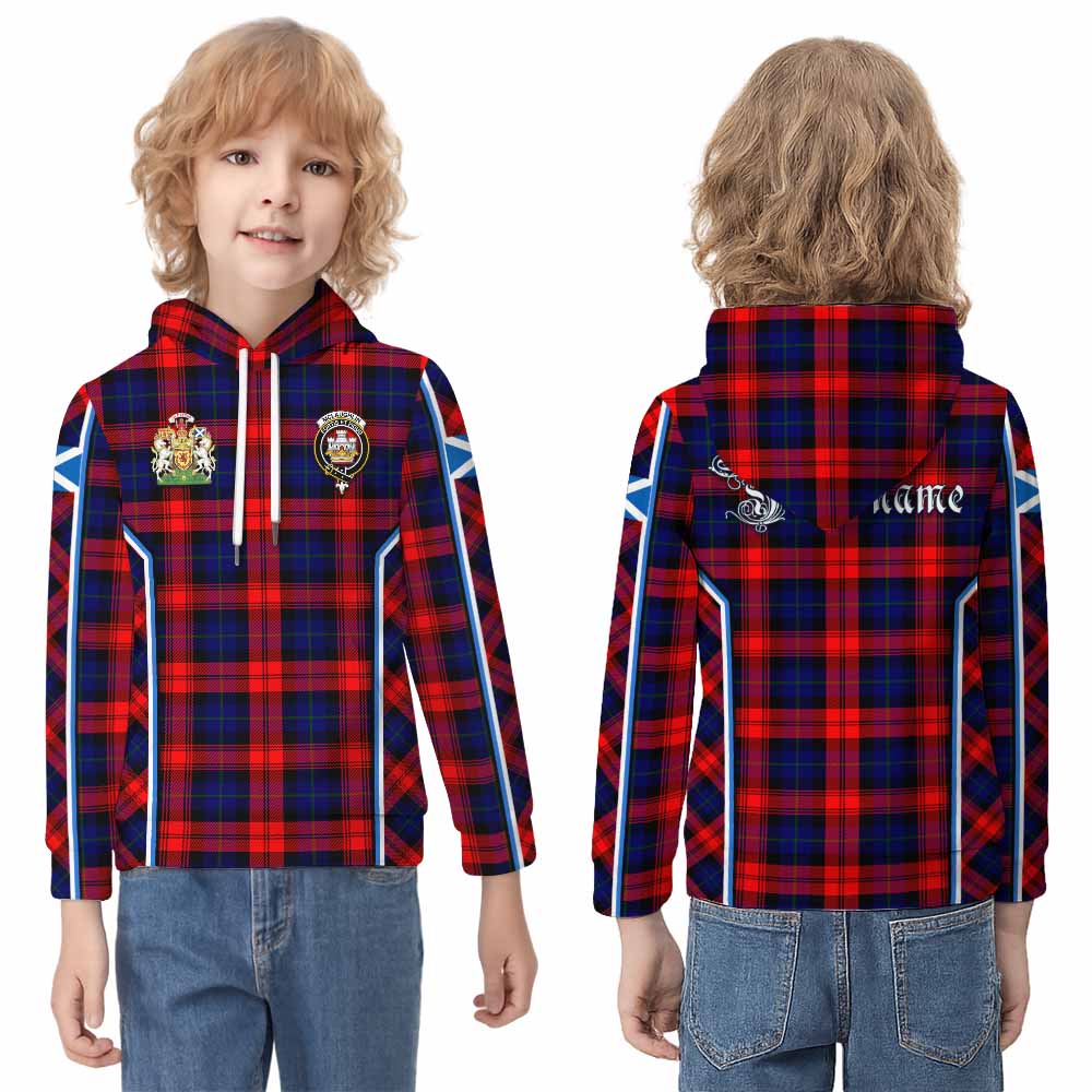 Mclaughlin Tartan Crest Kid Hoodie Scotland Coat of Arm Flag Style - Tartan Vibes Clothing