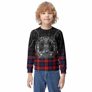 McLaughlin Tartan Crest Kid Knitted Sweatshirt Celtic Odin's Raven Legacy