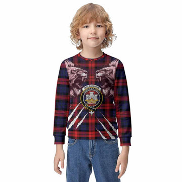McLaughlin Tartan Crest Kid Knitted Sweatshirt Ferocious Lion Style