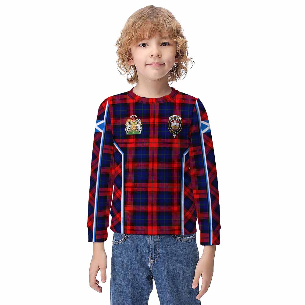 Mclaughlin Tartan Crest Kid Knitted Sweatshirt Scotland Coat of Arm Flag Style - Tartan Vibes Clothing