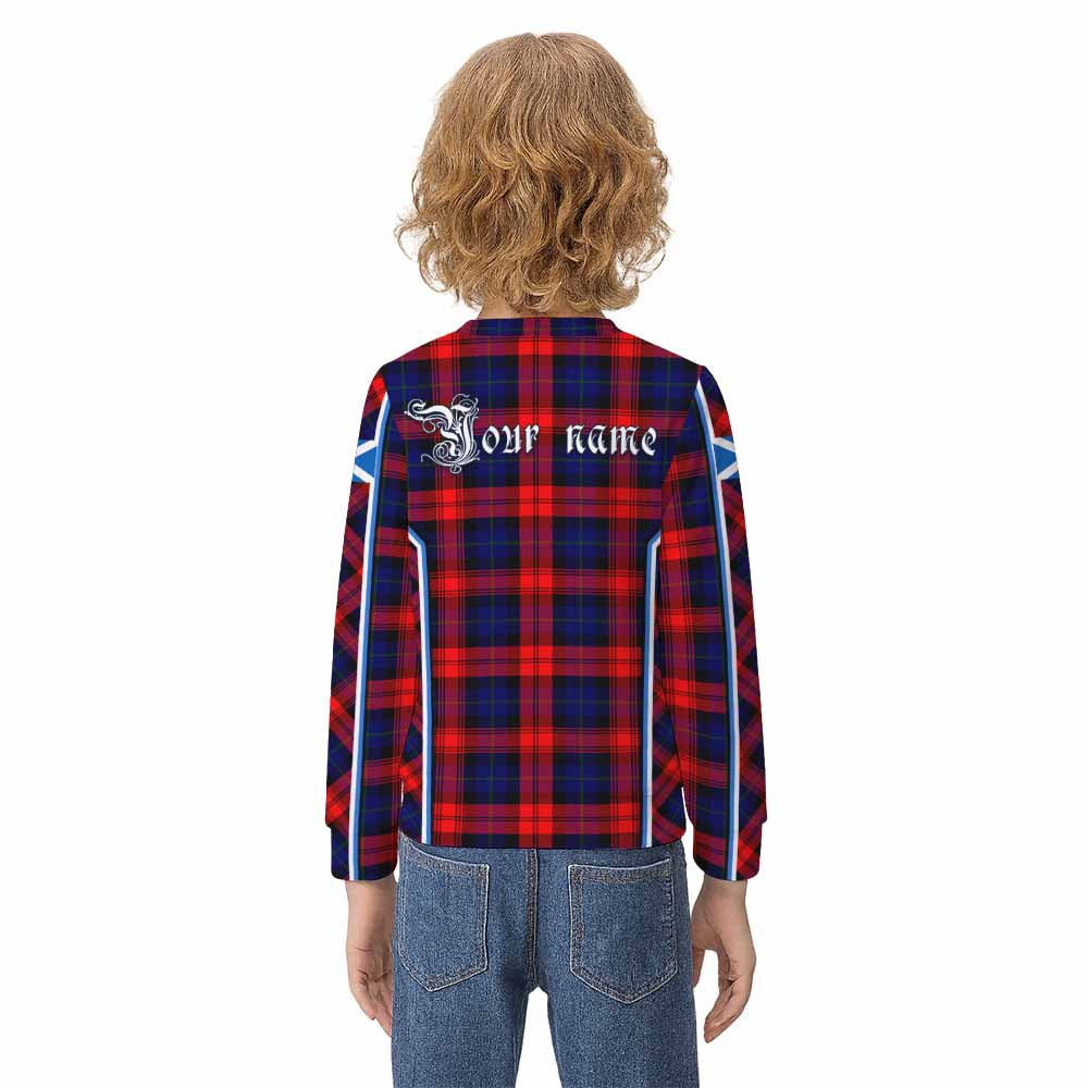 Mclaughlin Tartan Crest Kid Knitted Sweatshirt Scotland Coat of Arm Flag Style - Tartan Vibes Clothing