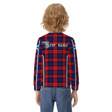 Mclaughlin Tartan Crest Kid Knitted Sweatshirt Scotland Coat of Arm Flag Style