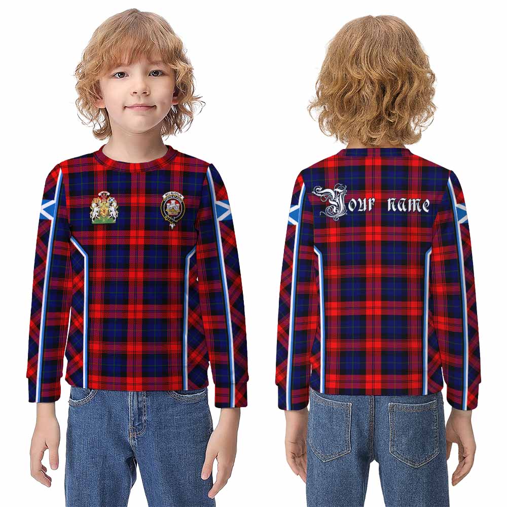 Mclaughlin Tartan Crest Kid Knitted Sweatshirt Scotland Coat of Arm Flag Style - Tartan Vibes Clothing