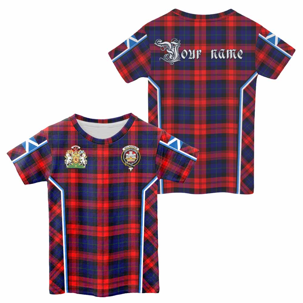 Mclaughlin Tartan Crest Kid T-shirt Scotland Coat of Arm Flag Style - Tartan Vibes Clothing