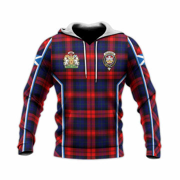 Mclaughlin Tartan Crest Knitted Hoodie Scotland Coat of Arm Flag Style