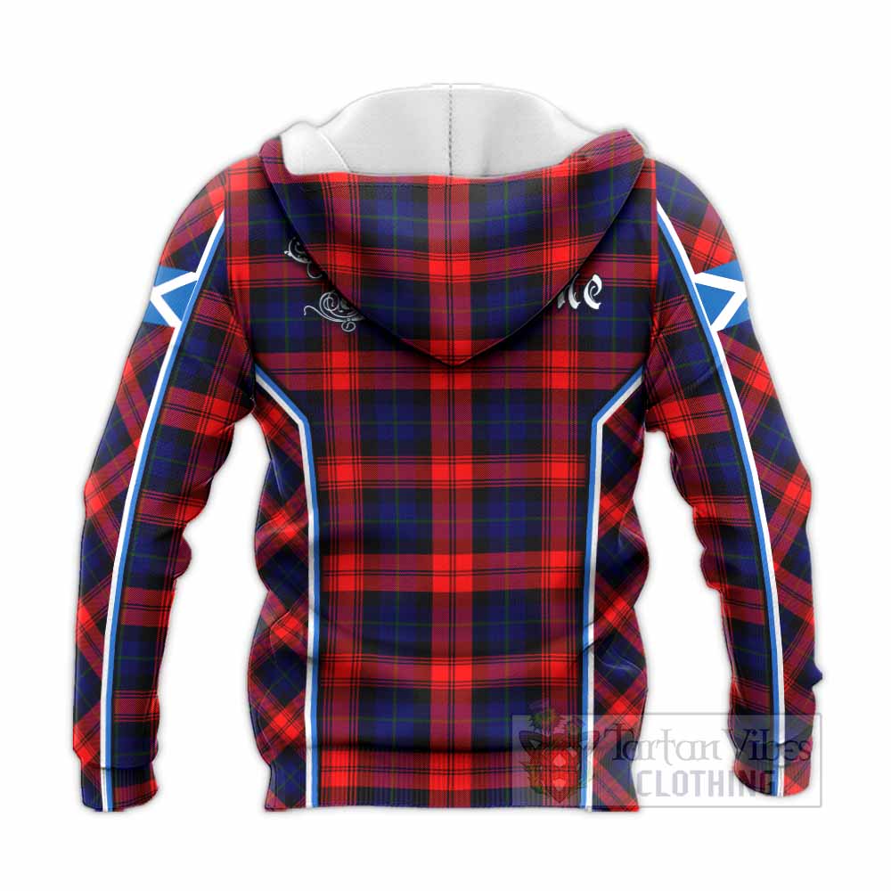 Mclaughlin Tartan Crest Knitted Hoodie Scotland Coat of Arm Flag Style - Tartan Vibes Clothing