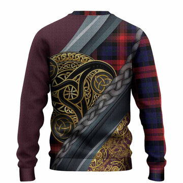 McLaughlin Tartan Crest Knitted Sweater Scottish Triskele Celtic