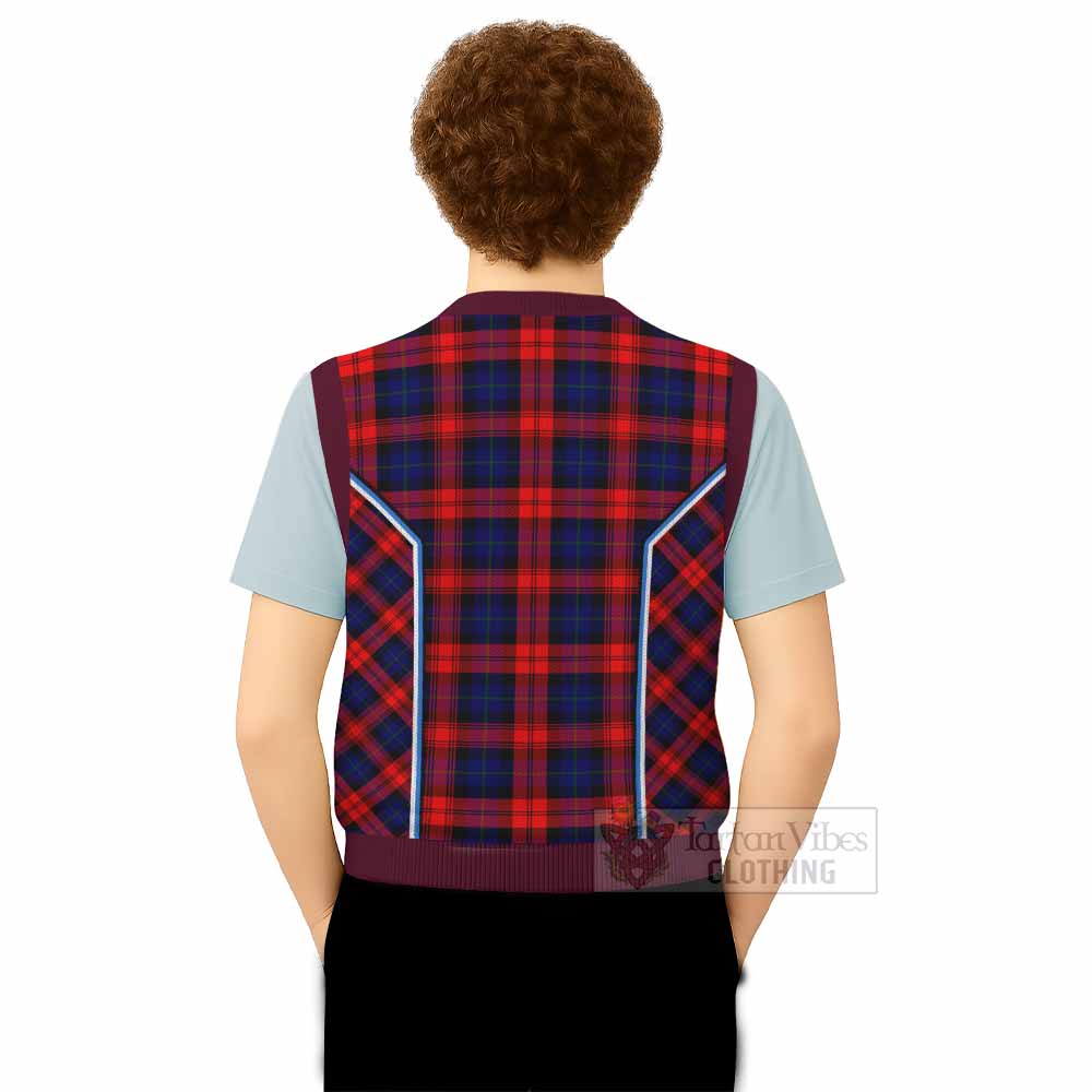 McLaughlin Tartan Crest Knitted V-Neck Vest Scotland Coat of Arm Flag Style - Tartan Vibes Clothing