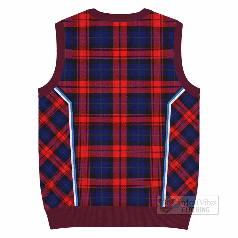 McLaughlin Tartan Crest Knitted V-Neck Vest Scotland Coat of Arm Flag Style - Tartan Vibes Clothing