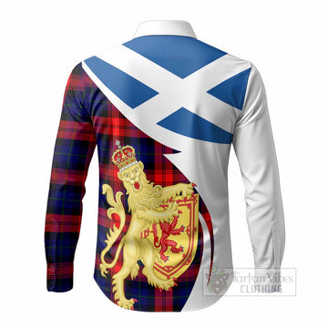 McLaughlin Tartan Crest Lion Rampant Long Sleeve Button Shirts Classic Scottish Style - Tartan Vibes Clothing
