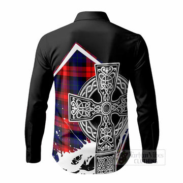 McLaughlin Tartan Crest Long Sleeve Button Shirts Scottish Celtic Cross Heritage