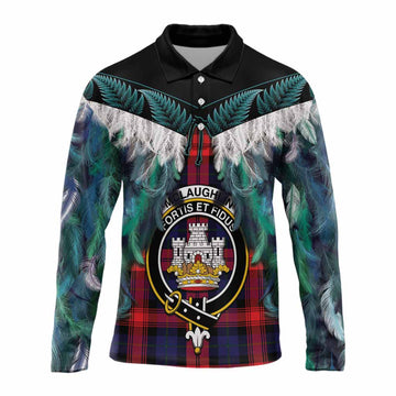 McLaughlin Tartan Crest Long Sleeve Polo Shirt New Zealand Maori Korowai Cloak