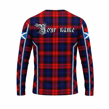 Mclaughlin Tartan Crest Long Sleeve T-Shirt Scotland Coat of Arm Flag Style - Tartan Vibes Clothing