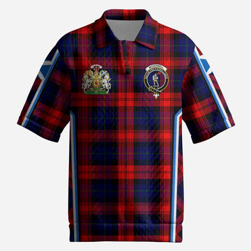 McLaughlin Tartan Crest Men’s Polo Sweater Top Scotland Coat of Arm Flag Style
