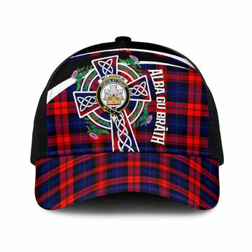 McLaughlin Tartan Crest Mesh Trucker Cap Scottish Thistle Celtic Cross Alba Gu Brath