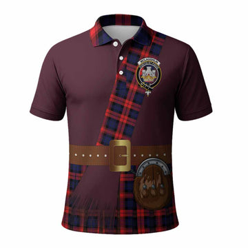 McLaughlin Tartan Crest Polo Shirt Kilt Costume Style