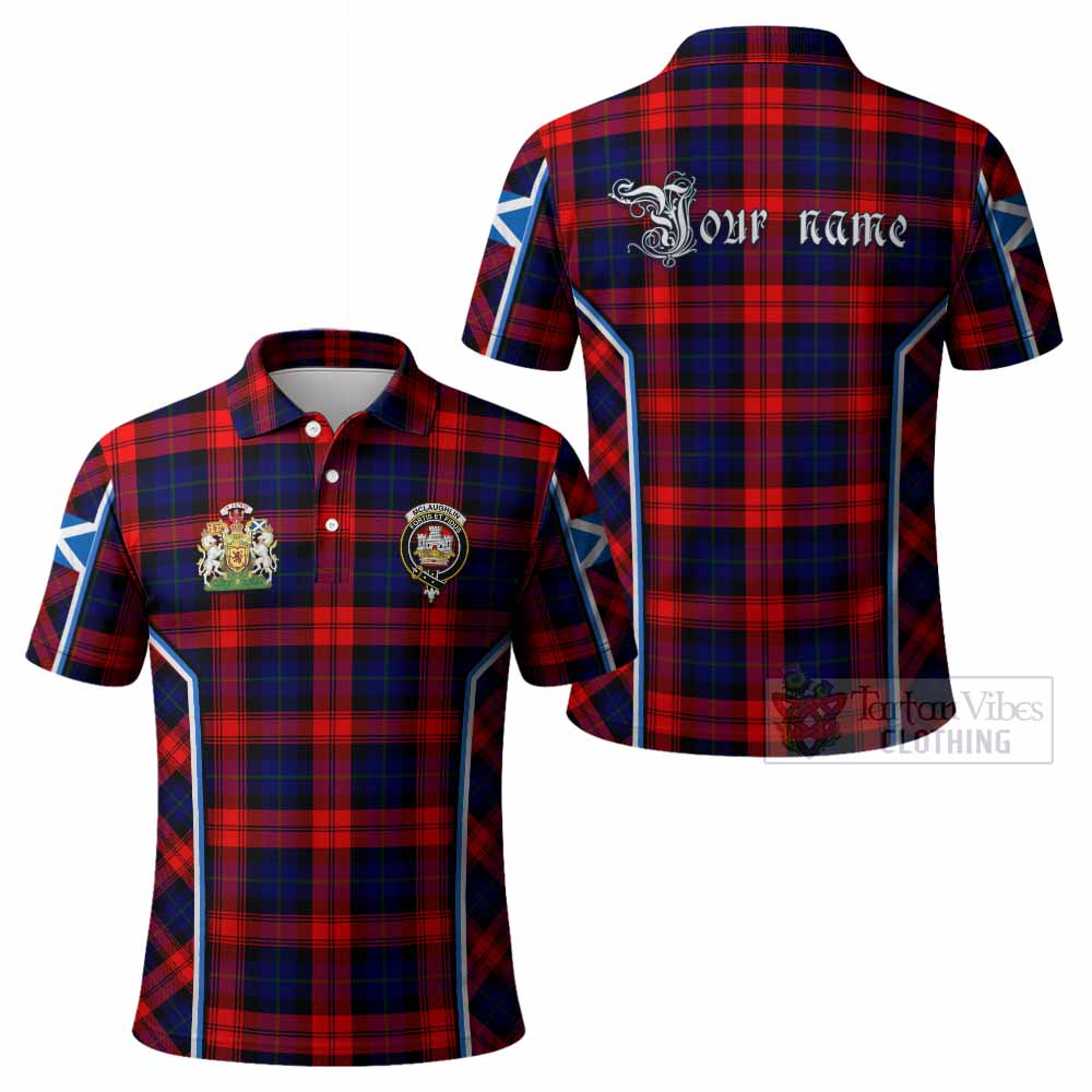Mclaughlin Tartan Crest Polo Shirt Scotland Coat of Arm Flag Style - Tartan Vibes Clothing