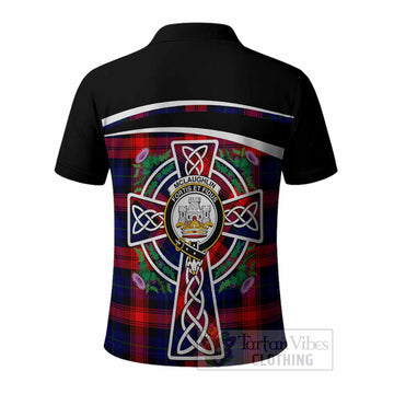McLaughlin Tartan Crest Polo Shirt Scottish Thistle Celtic Cross Alba Gu Brath
