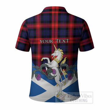 McLaughlin Tartan Crest Polo Shirt Scottish Unicorn With Thistle