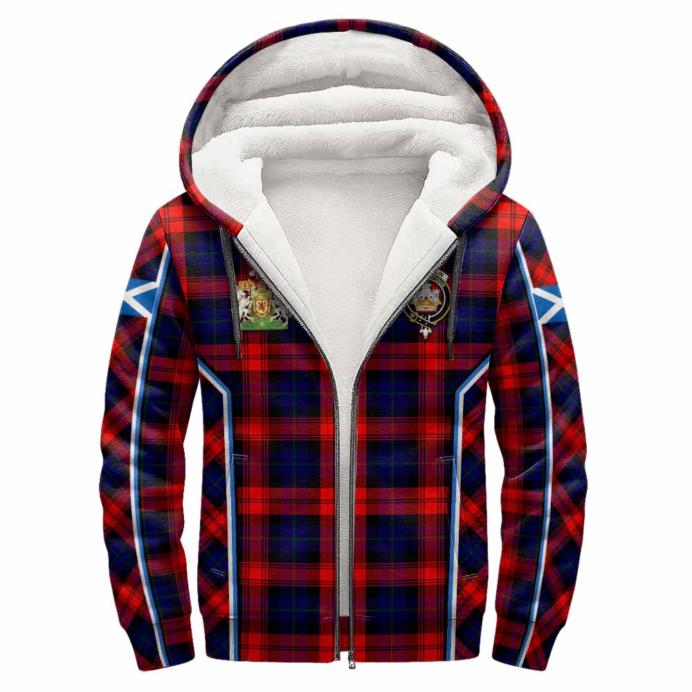 Mclaughlin Tartan Crest Sherpa Hoodie Scotland Coat of Arm Flag Style - Tartan Vibes Clothing