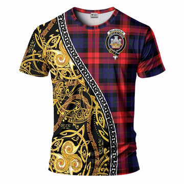 McLaughlin Tartan Crest T-Shirt Celtic Knot and Triple Trickle Spiral Symbols