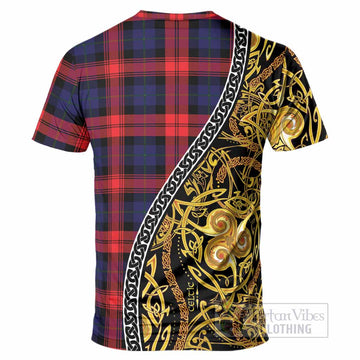 McLaughlin Tartan Crest T-Shirt Celtic Knot and Triple Trickle Spiral Symbols
