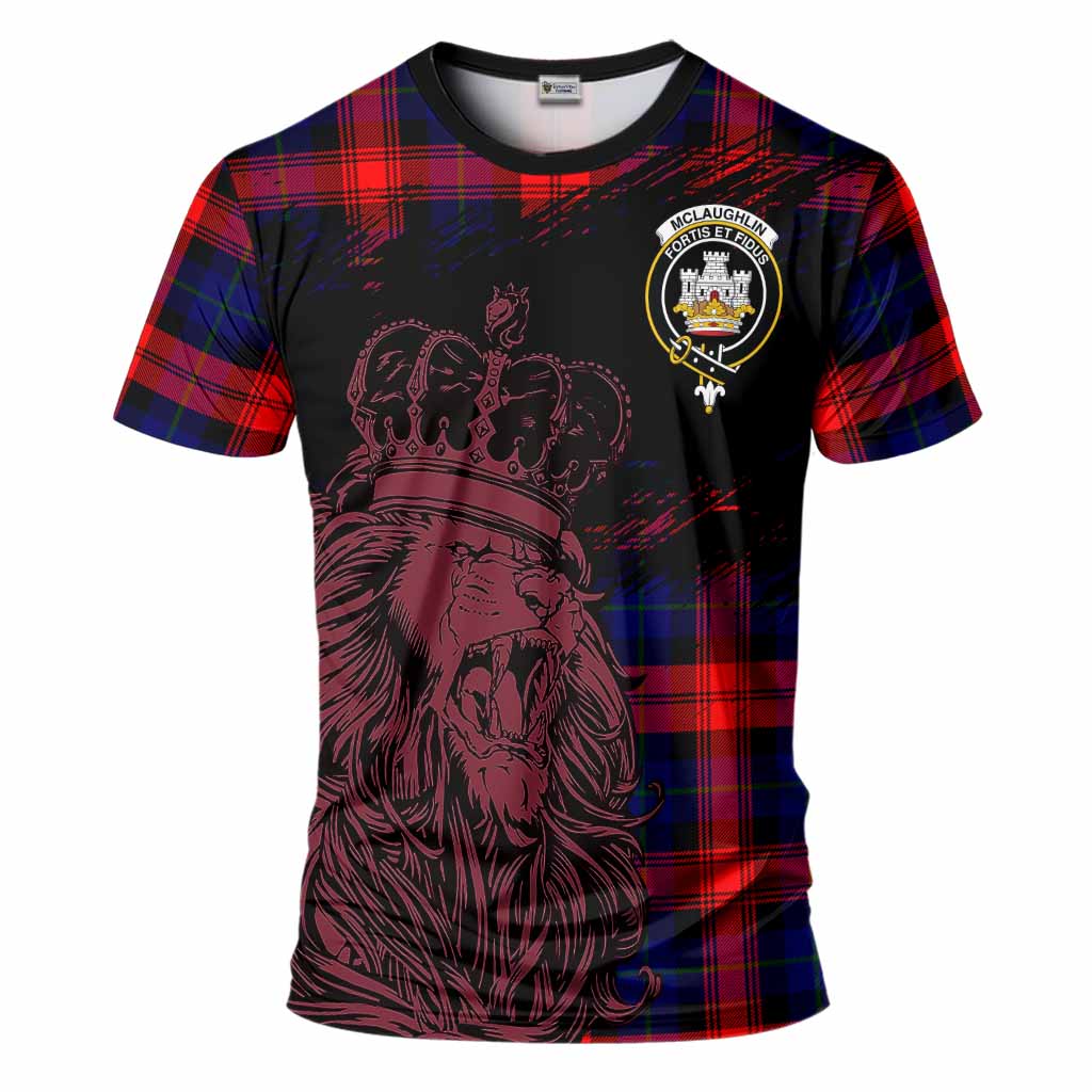 McLaughlin Tartan Crest T-Shirt Crowned Lion Heritage Style