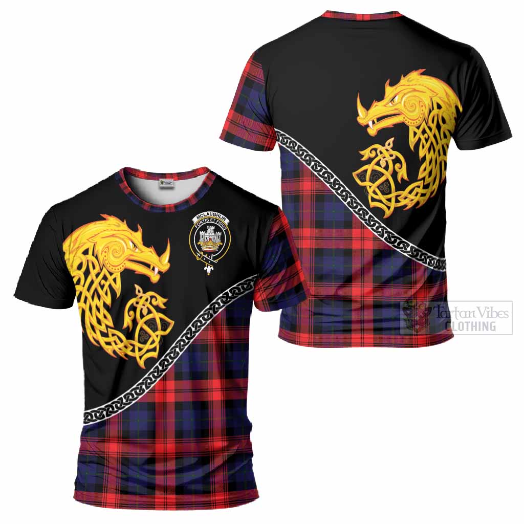McLaughlin Tartan Crest T-Shirt Legendary Dragon Knot Half Style