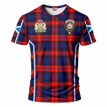 Mclaughlin Tartan Crest T-shirt Scotland Coat of Arm Flag Style - Tartan Vibes Clothing