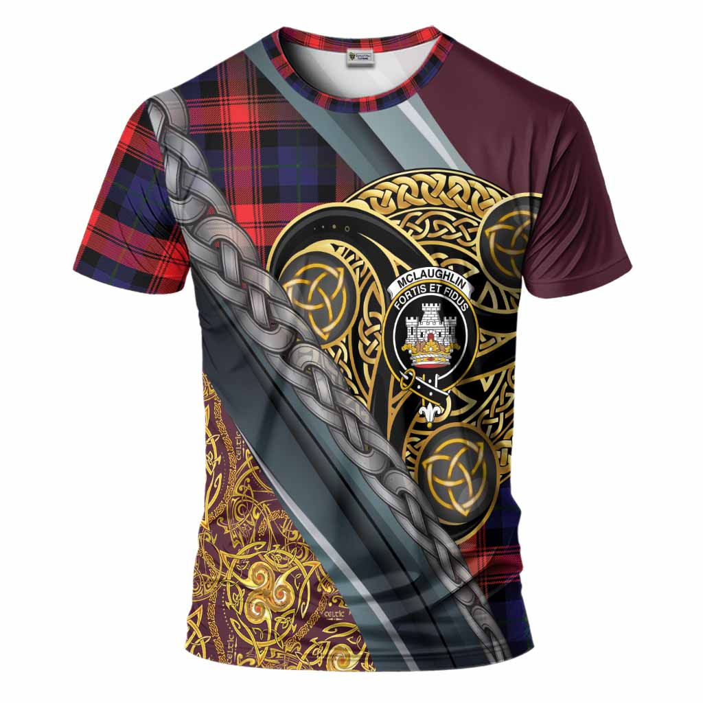 McLaughlin Tartan Crest T-Shirt Scottish Triskele Celtic