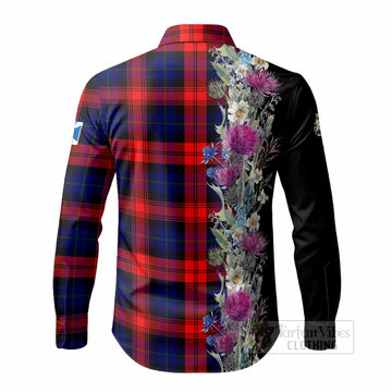McLaughlin Tartan Crest Thistle Floral Long Sleeve Button Shirts - Tartan Vibes Clothing