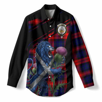 McLaughlin Tartan Crest Women Casual Shirt Scottish Lion Rampant Thistle