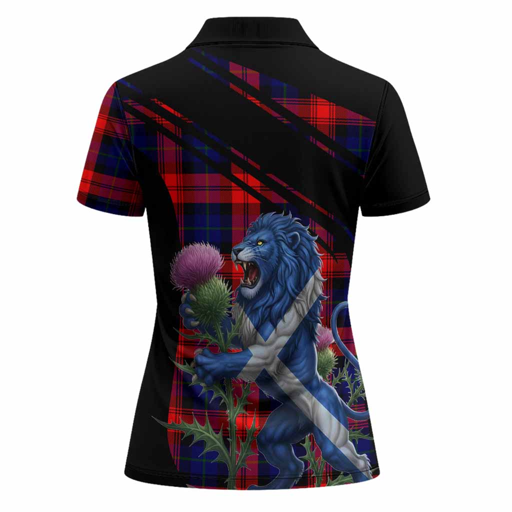 McLaughlin Tartan Crest Women Polo Shirt Scottish Lion Rampant Thistle