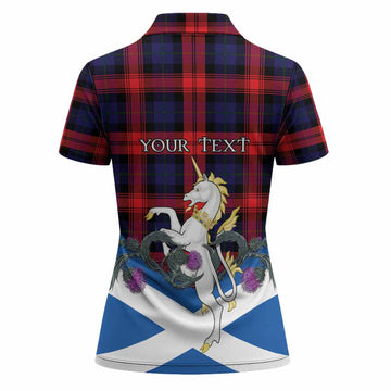 McLaughlin Tartan Crest Women Polo Shirt Scottish Unicorn With Thistle