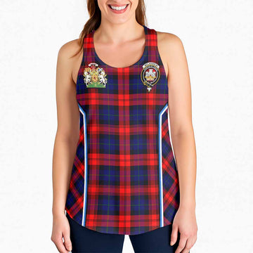 McLaughlin Tartan Crest Women Racerback Tanks Scotland Coat of Arm Flag Style