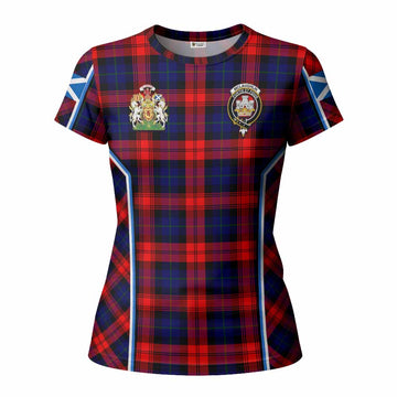 Mclaughlin Tartan Crest Women T shirt Scotland Coat of Arm Flag Style - Tartan Vibes Clothing