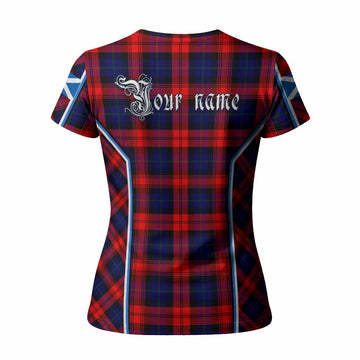 Mclaughlin Tartan Crest Women T shirt Scotland Coat of Arm Flag Style - Tartan Vibes Clothing